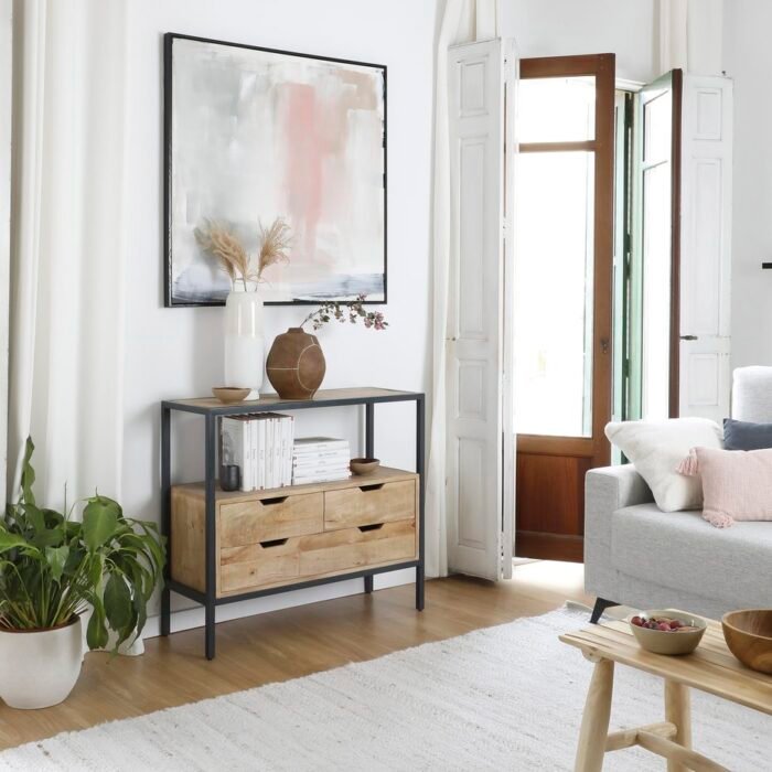 Solid Wood Handcrafted Side Luxe Console