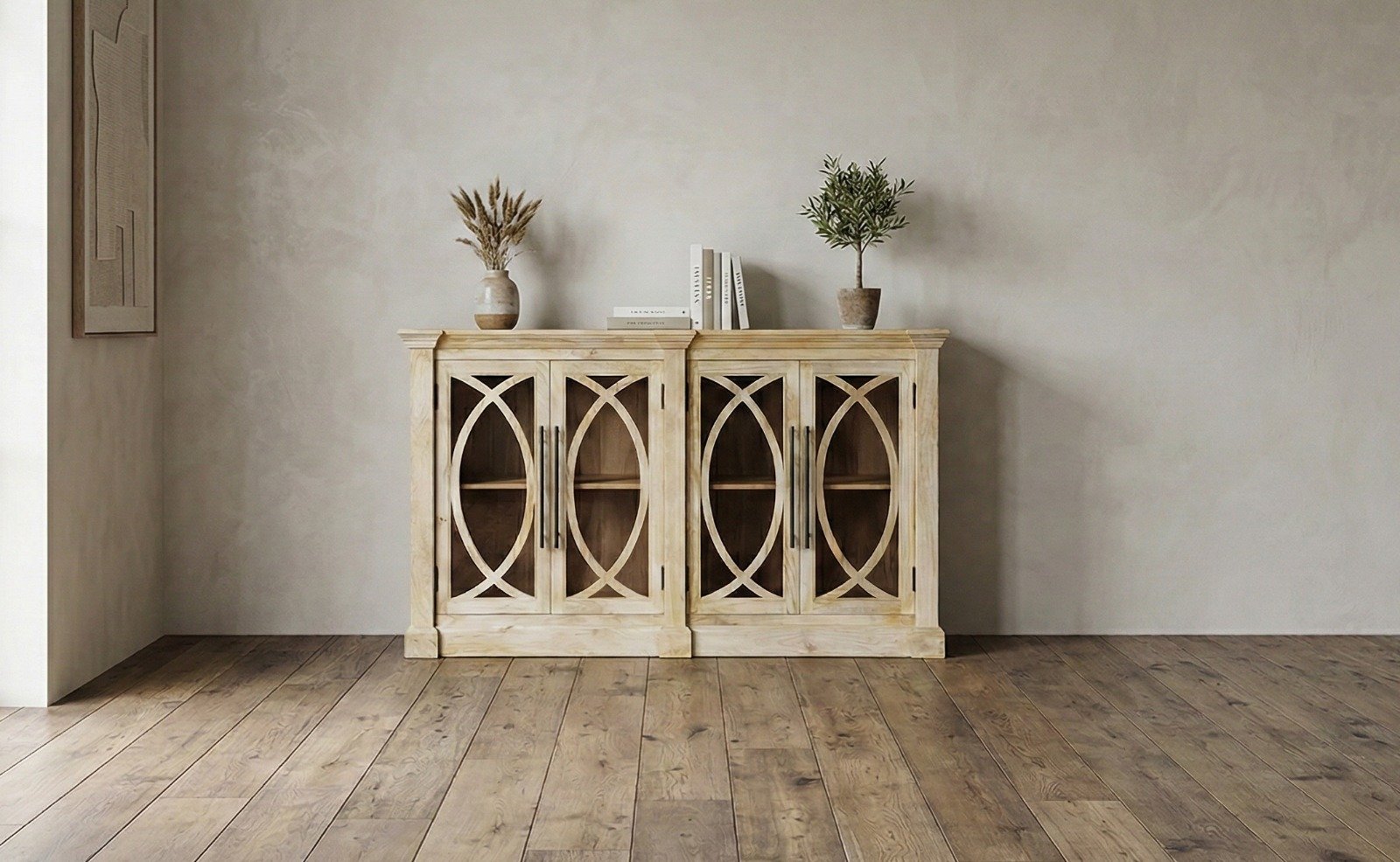 Exclusive Sideboard with Decorative Glass and Stunning Details Exclusive Sideboard with Decorative Glass and Stunning Details