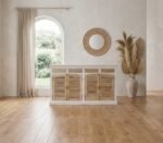Wooden Two-Tone Shutter-Style Sideboard