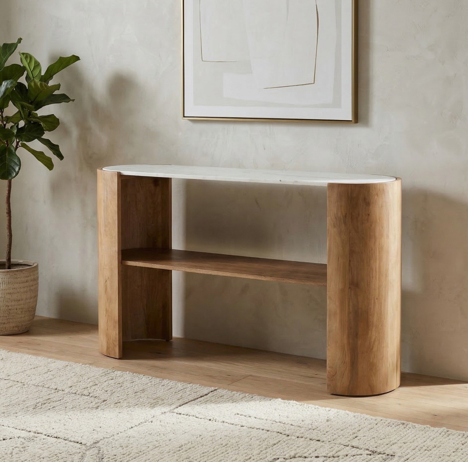 Consola de Madera de mango y mármol Varsovia Consola de Madera de mango y mármol Varsovia