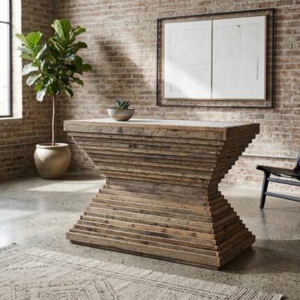 Consola de madera de olmo reciclada Pisco