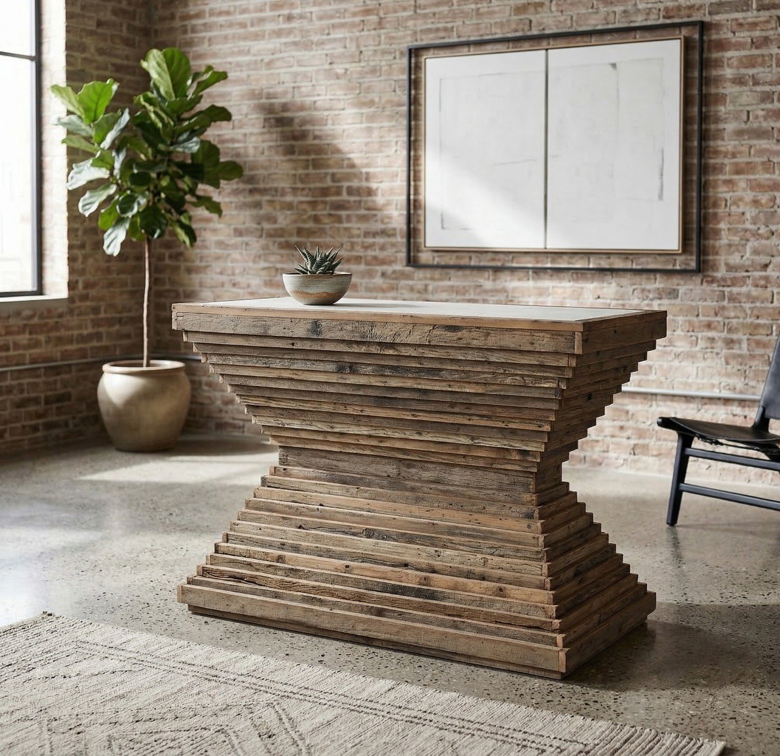 Consola de madera de olmo reciclada Pisco Consola de madera de olmo reciclada Pisco