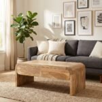Mesa de Centro con 2 Cajones de Madera de Mango