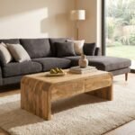 Mesa de Centro con 2 Cajones de Madera de Mango - Image 4