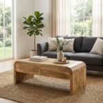 Mesa de Centro con 2 Cajones de Madera de Mango