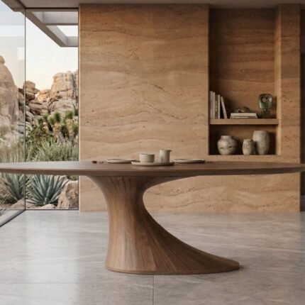 Modern Wooden Round Side Table (Sheeshma Wood)