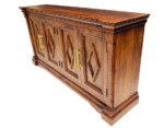 Solid Wood Diamond Carved Sideboard with Brass Handles - Image 3