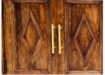 Solid Wood Diamond Carved Sideboard with Brass Handles - Image 4