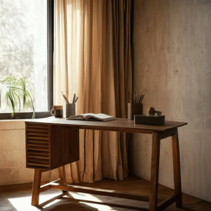 Modern Wooden Study Table (Solid Sheshma Wood)