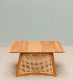 Handcrafted Wooden Coffee Table with Cane Weaving (Solid Sheesham Wood)