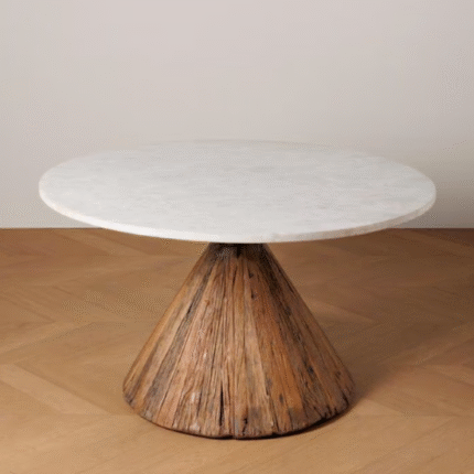 Wooden Coffee Table Wooden Base with marble Marble Coffee Table ,Sleek Marble Coffee Table