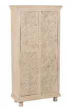 Luxury Handcrafted Wooden Cabinet with Floral Carving - Image 2