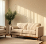 2-Seater Sofa with Cushion and Wooden frame