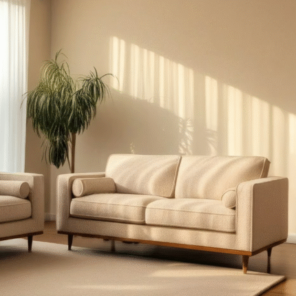 2-Seater Sofa with Cushion and Wooden frame