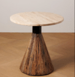 Wooden Base with Marble Coffee Table, Wooden with Marble Coffee Table