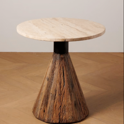 Wooden Base with Marble Coffee Table, Wooden with Marble Coffee Table