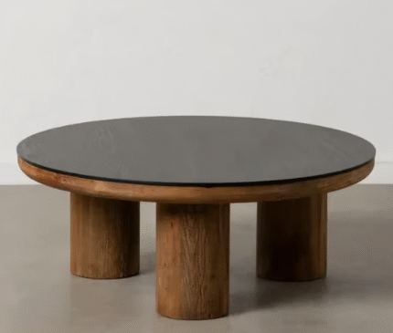 Wooden Coffee Table with Mirror Top