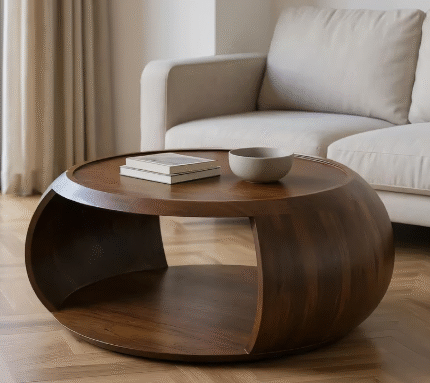 Seeshem Wood Round Coffee Table