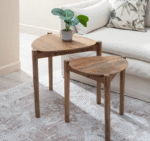 Elegant Set of 2 Solid Wood Coffee Tables, Set of 2 Wooden Coffee Tables
