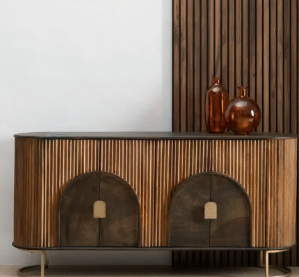 Wooden Sideboard with metal legs