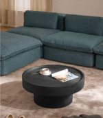 Black Round Wooden Coffee Table