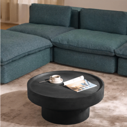 Black Round Wooden Coffee Table