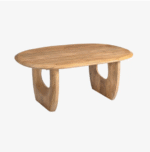 Mesa de centro ovalada de madera de mango - Image 2