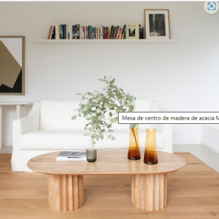 Mesa de centro de madera de acacia