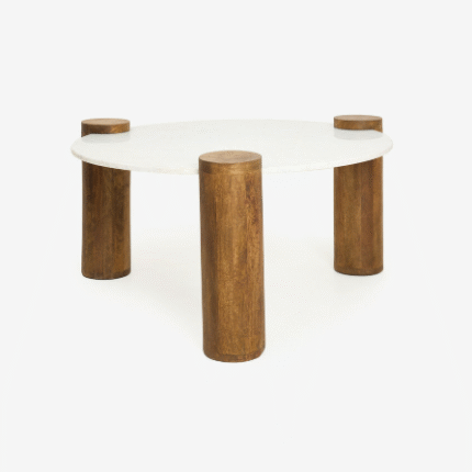 Mesa de Centro de Marmol y Madera Houston