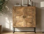 Luxury Handcrafted Wooden Cabinet for Living Room
