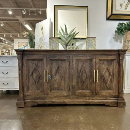 Exclusive Diamond Carved Sideboard with Stunning Detailing