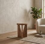 Round Solid Wood Side Table