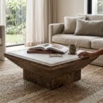 Luxury Square Wooden Base Coffee Table – Perfect for Living Room