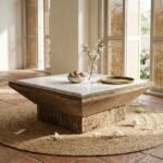 Luxury Square Wooden Base Coffee Table – Perfect for Living Room