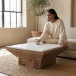 Luxury Square Wooden Base Coffee Table – Perfect for Living Room - Image 2