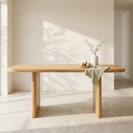 Mesa de comedor de madera de acacia