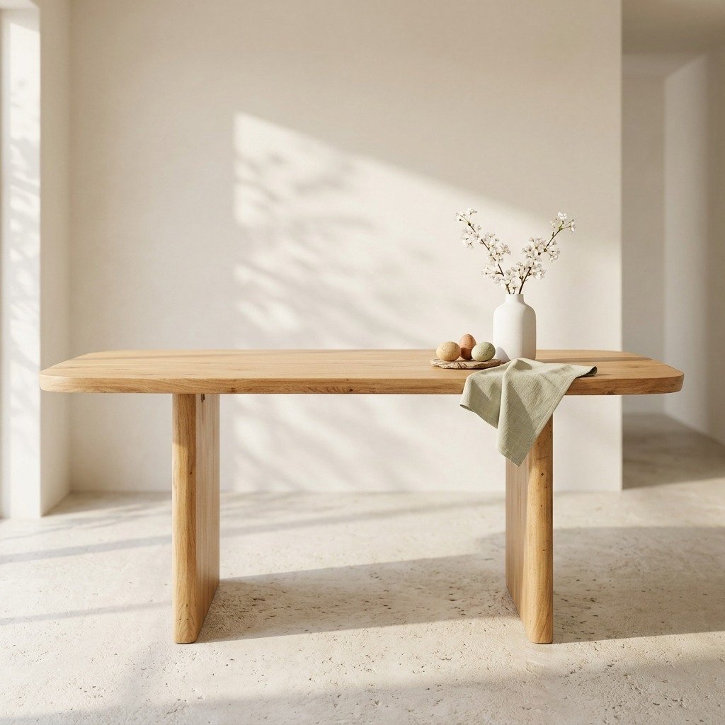 Mesa de comedor de madera de acacia Mesa de comedor de madera de acacia