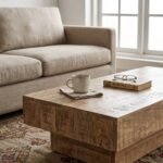 Rectangular Solid Wood Coffee Table - Image 4