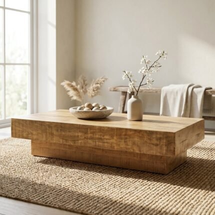 Rectangular Solid Wood Coffee Table