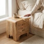 Mesita de Noche de Madera de Mango