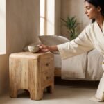 Mesita de Noche de Madera de Mango