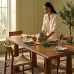 Elegant Modern Natural Wood Dining Table – Rectangular Design