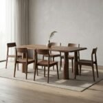 Elegant Modern Natural Wood Dining Table – Rectangular Design