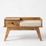 Luxury Handcrafted Wooden Telephone Bench