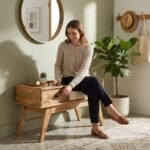 Luxury Handcrafted Wooden Telephone Bench - Image 2