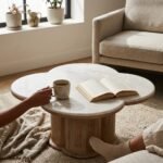 Exclusive Wooden Coffee Table with Marble Top for Home Décor - Image 2