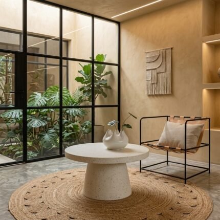 Mesa de Centro de Fibra de magnesia Blanca Milo