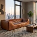 Luxury Tan Leather Sofa – Premium Modern Design for Elegant Living Spaces