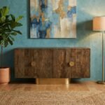 Solid Wood Sideboard golden - Image 4