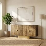 Solid Wood Sideboard golden - Image 2